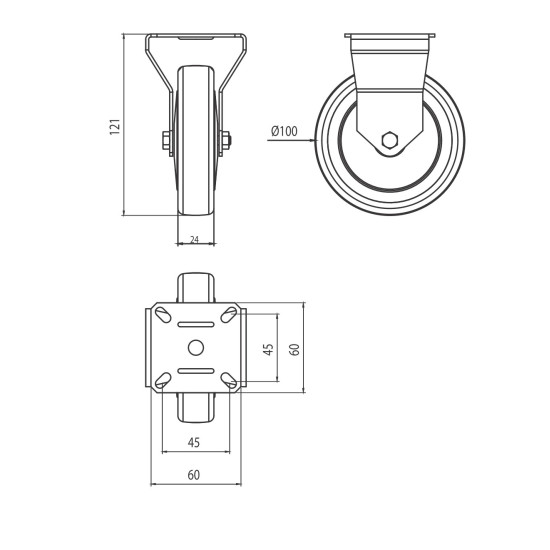 Görgő - D100 - Fix