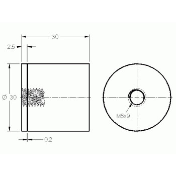 Gumi ütközőbak - M8 - D30 - 30