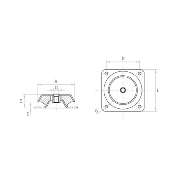 Harang rezgéscsillapító, M16, A:175mm, max. terhelés: 4600kg.