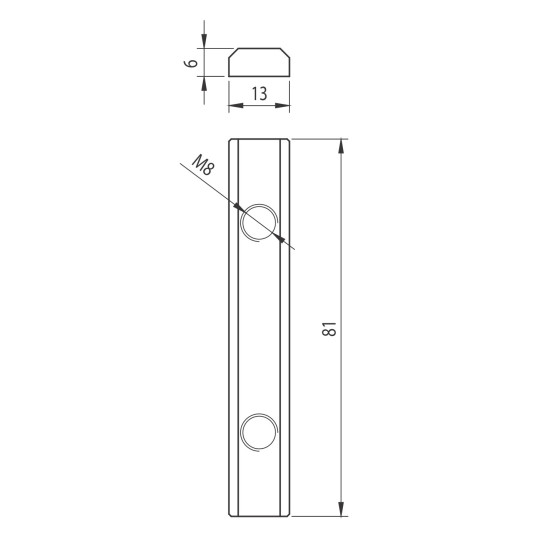 Horonyanya - 2xM8 - L=81mm