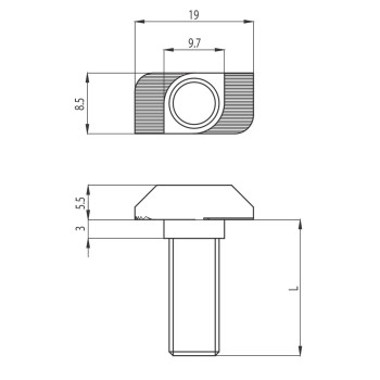 Kalapácsfejű csavar - M8x30 - V2