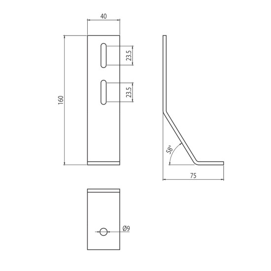 L Talp - 40x40 - RAL7040