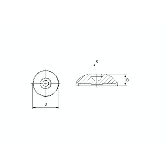 Műanyag gépláb talp d=40mm (13,8)