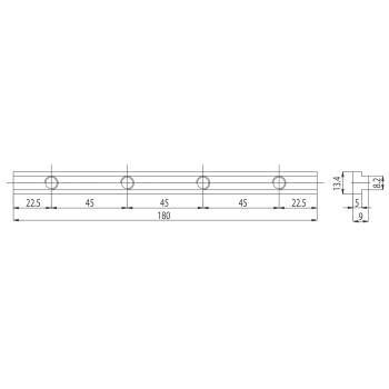 Összekötő elem - M8 - L=180mm
