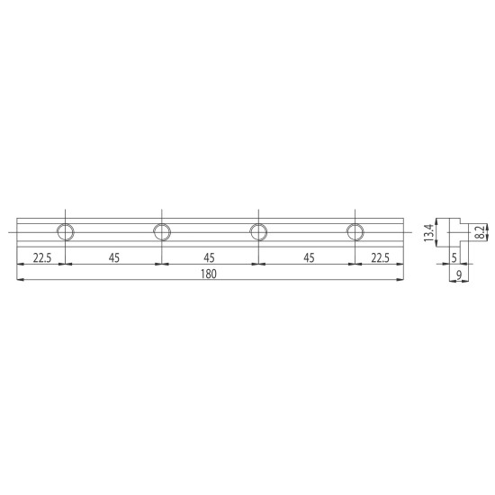 Összekötő elem - M8 - L=180mm