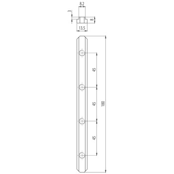 Összekötő elem - M8 - L=180mm V2