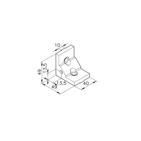 Sarokelem - B40S2 - 49 x 49 x 50