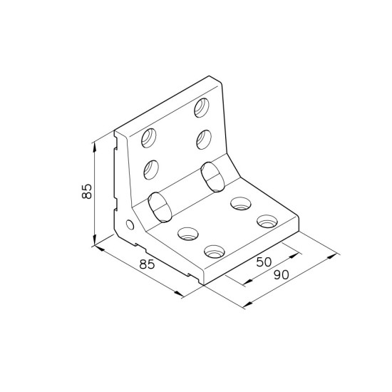 Sarokelem - C90/2 - 85 x 85 x 90