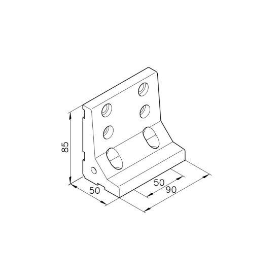 Sarokelem - D90/2 - 85 x 50 x 90