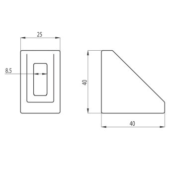 Sarokelem - 40x25 - Alu változat