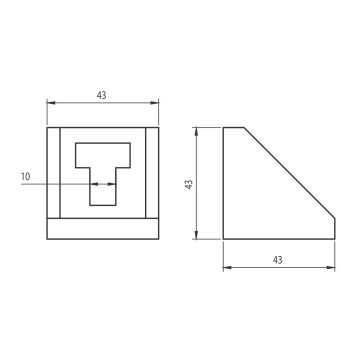 Sarokelem - 43x43 - Alu változat - V2