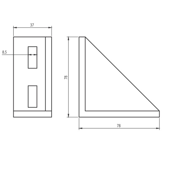 Sarokelem - 80x40 - Alu változat