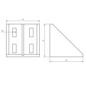 Sarokelem - 80x80 - Alu változat