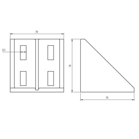Sarokelem - 80x80 - Alu változat
