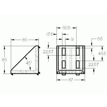 Sarokelem - 90x90 - Alu változat