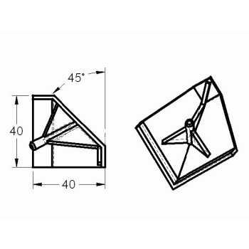 Sarokösszekötő Zárókapuk - 3D - 40x40 - 2x45