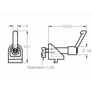 Szorító derékszögű összekötő - 30x25 - Zn - Készlet - Rögzítőkarral