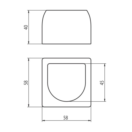 Takaró kupak lábhoz 40x40/45x45 - Pa