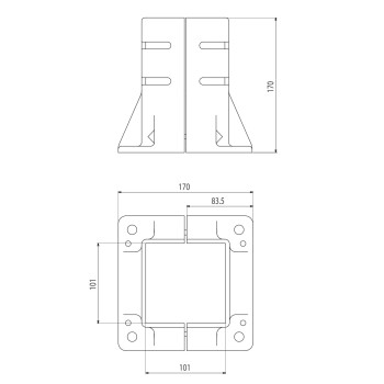 Talp - 100x100-es Aluprofilhoz