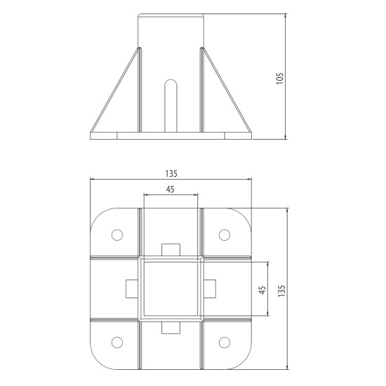 Talp - 45x45 - Alu - Univerzális