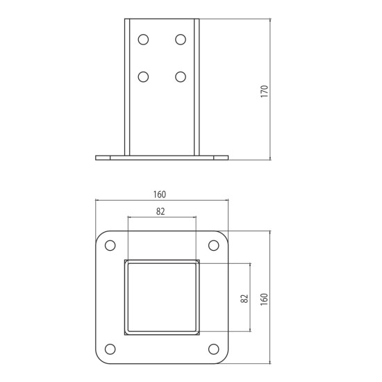 Talp - 80x80 - RAL7040 - Univerzális