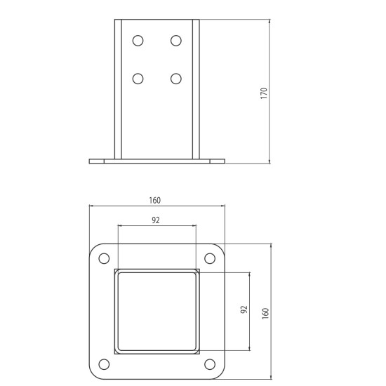 Talp - 90x90 - RAL7040 - Univerzális