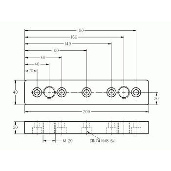 Talplemez -  200x40 - M20 - Alu