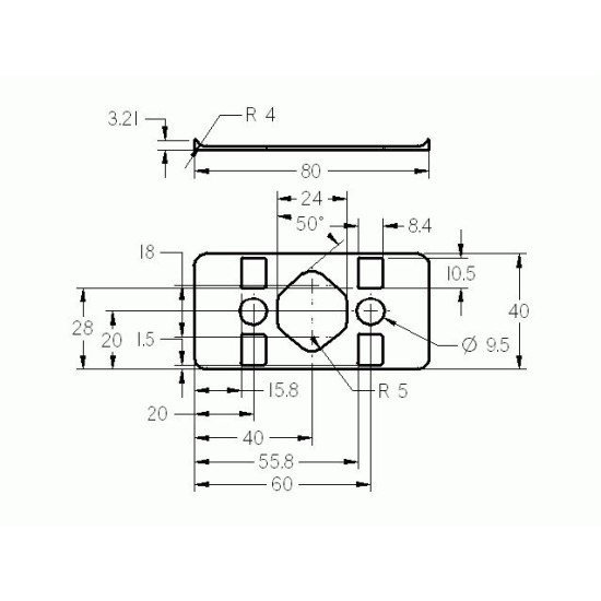 Tömítés - 80x40 - Pa - Szürke