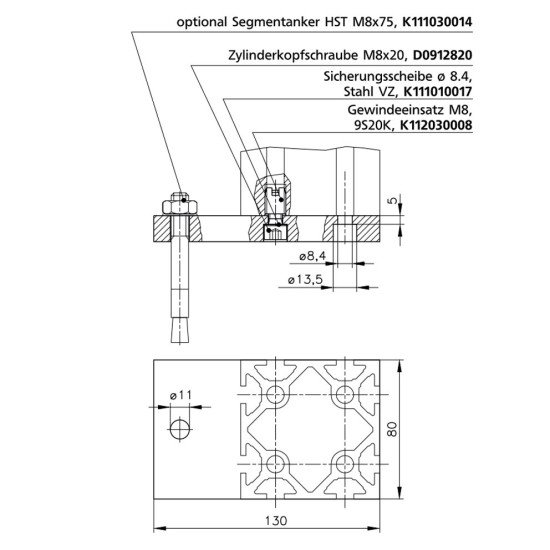 Végzáró lap - 130x80 - (80x80 profilhoz) - 40/17