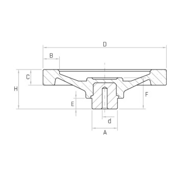 VPR D100 teli kézikerék, d4mm furattal, Duroplast, markolat nélkül.