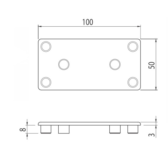 Zárókupak - 100x50 - Szürke -V2