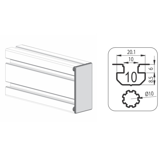 Zárókupak - 100x50 - Szürke -V2