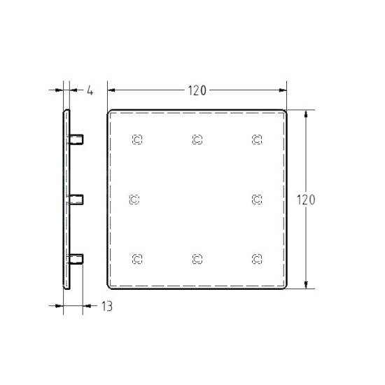 Zárókupak - 120x120 - Fekete