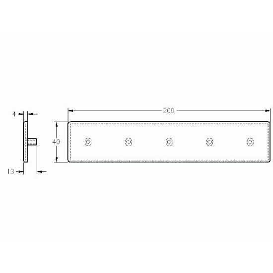 Zárókupak - 200x40 - Fekete