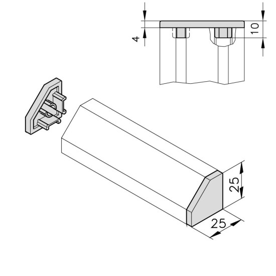 Zárókupak - 25x25 - Szögletes