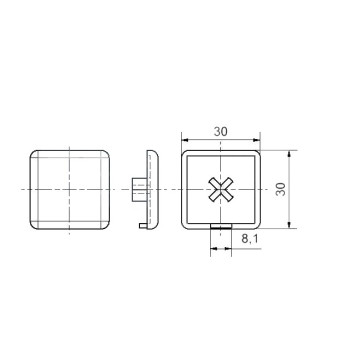 Zárókupak - 30x30 - Fekete