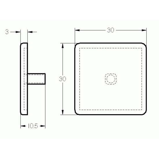 Zárókupak - 30x30 - Fekete