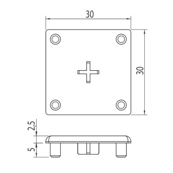 Zárókupak - 30x30 - Fekete - V2