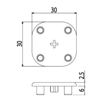 Zárókupak 30x30 - Szürke