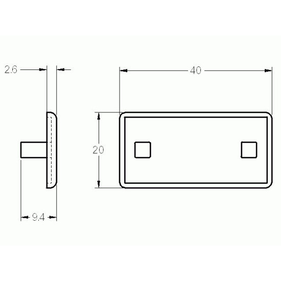 Zárókupak - 40x20 - Fekete