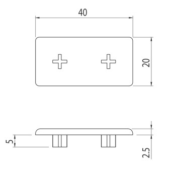 Zárókupak - 40x20 - Fekete