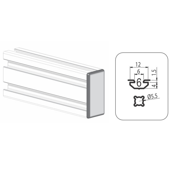 Zárókupak - 40x20 - Fekete