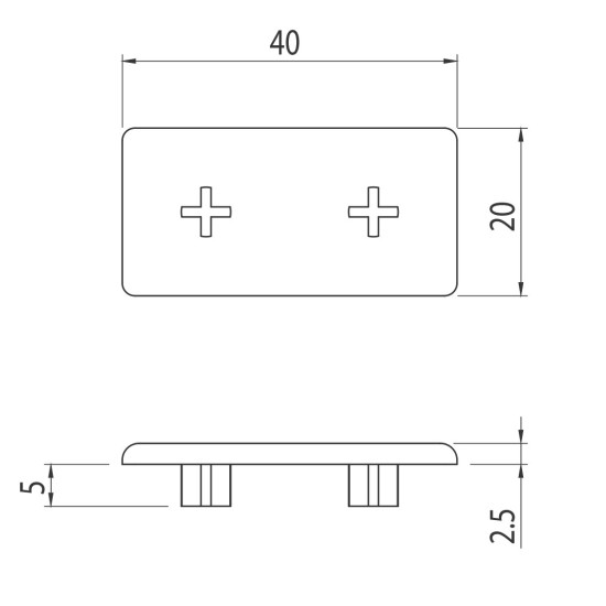 Zárókupak - 40x20 - Szürke