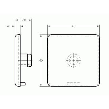 Zárókupak - 40x40 - Fekete