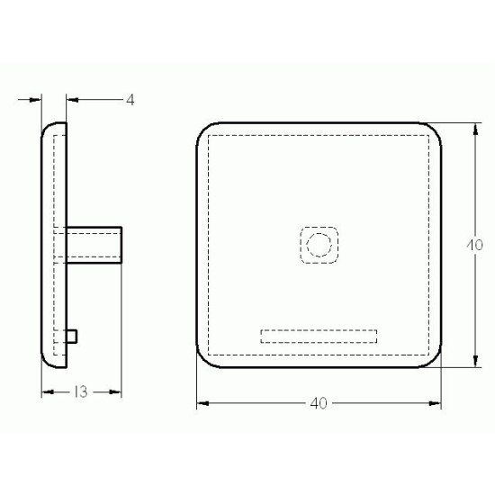 Zárókupak - 40x40 - Fekete