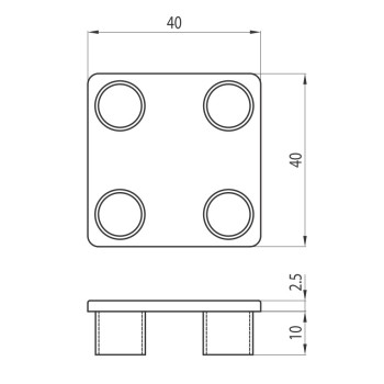 Zárókupak - 40x40 - Szürke