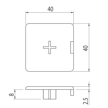 Zárókupak - 40x40 - Szürke - V2