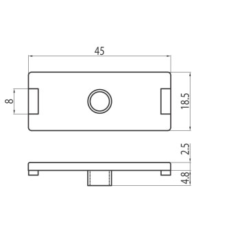 Zárókupak - 45x18 - Szürke