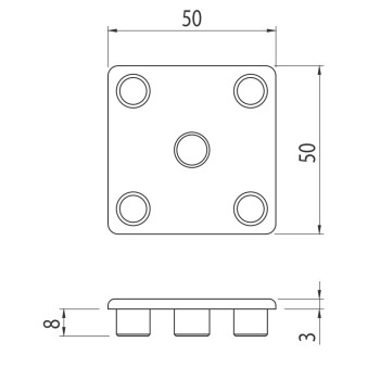 Zárókupak - 50x50 - Fekete - V2