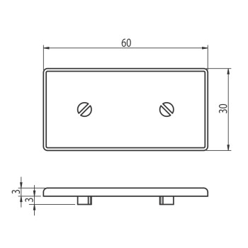 Zárókupak - 60x30 - Fekete - V2